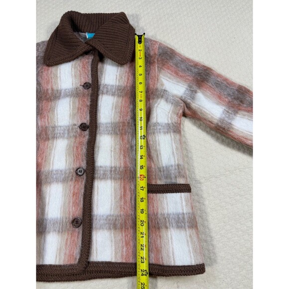 Vintage Plaid Wool Jacket Tourmalet Tissu des Pyrenees France‎ | Medium - Picture 11 of 12